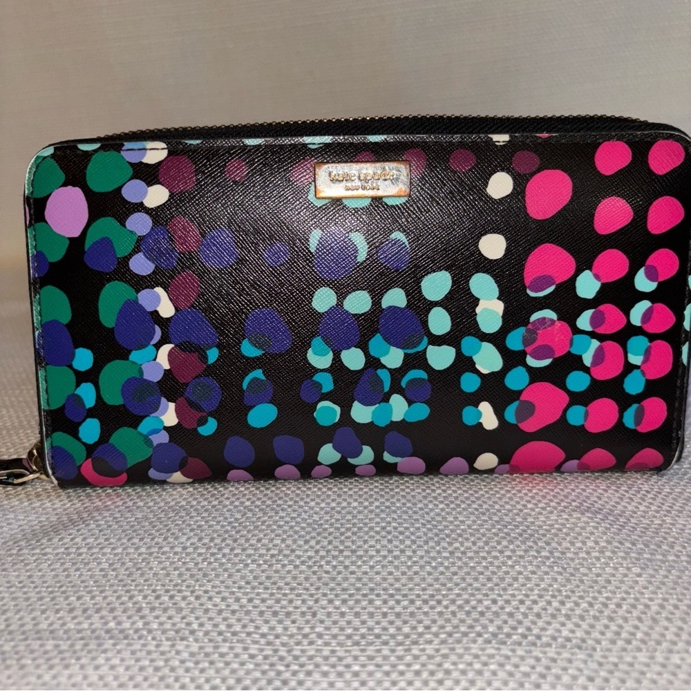 Kate Spade Shore Street Lacey Wallet Dotty Plaid Zip Around Wallet Playful